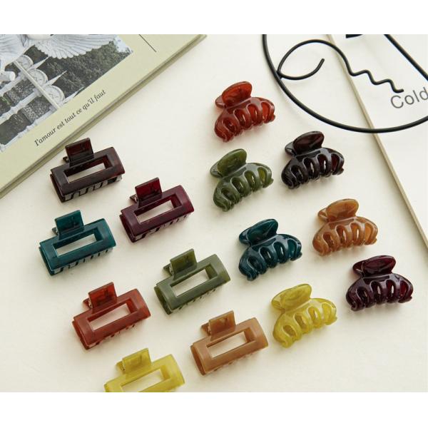 Jelly color acrylic girls trumpet clip accessories temperament fringe clip shark clip hair clip female hair clip