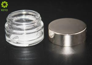 China Eco Friendly 15g Cosmetic Cream Jar , Clear Glass Face Cream Containers on sale