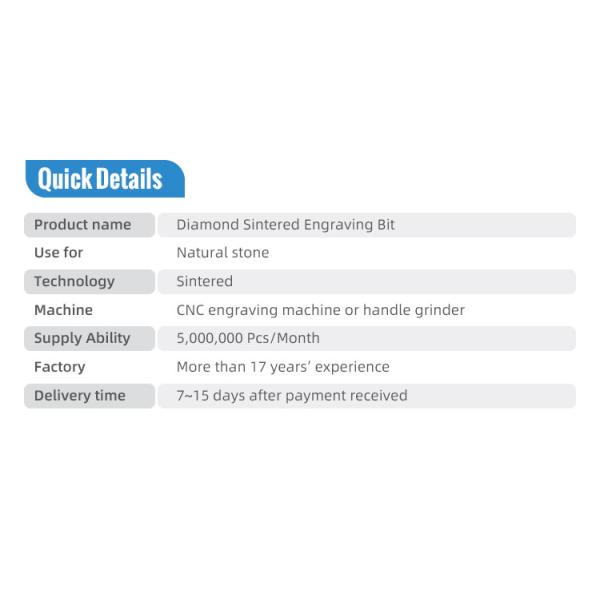 CNC Machines 60mm Sintered Diamond Engraving Bit for Long-Lasting Hard Stone Milling