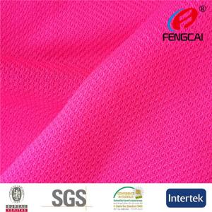 Quality 75D DTY 130gsm Interlock Knit Fabric , Red 100% Polyester Lining Fabric for sale