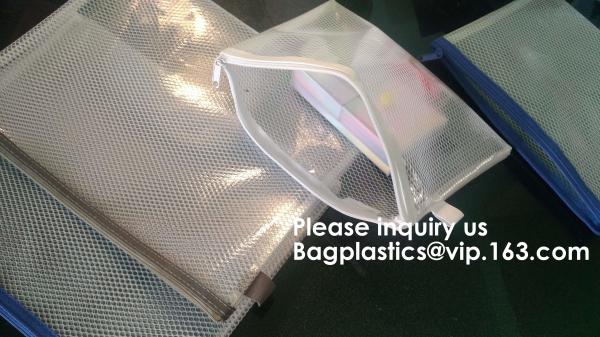 Buy PVC A4/A5/A3 Waterproof Mesh Transparent Zipper File Folder Bag,A4 Double Zipper Mesh File Storage Bag With Color at wholesale prices