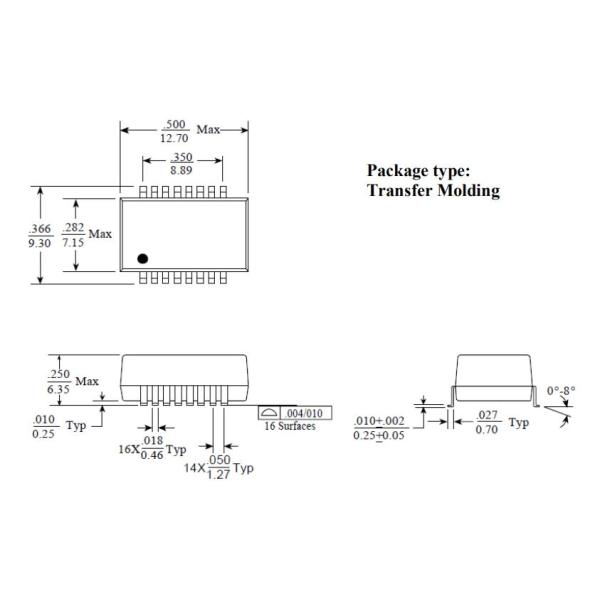 ALAN-134 Single Port 10/100 Base-TX Transformer For Ethernet Isolation LAN Interface