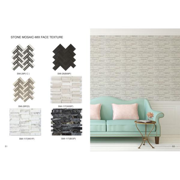 Carrara White Bathroom Marble Mosaic Tile Chevron Pattern SGS Standard
