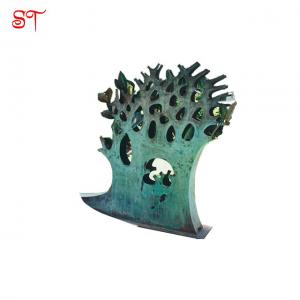 Quality Garden Customized Abstract art Green Tree Branch Shape Stainless Steel Statue New Design Outdoor Patio Yard Decoration for sale
