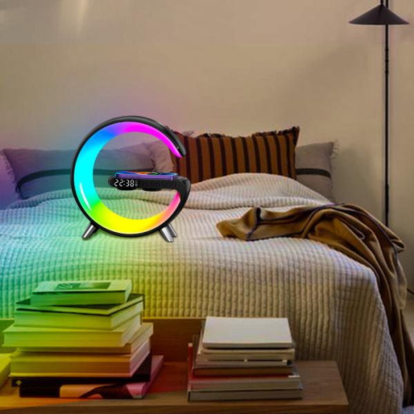 FCC Multicolor G Smart Light Sound Machine Durable G Speaker Lamp With Wireless Charging