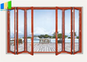 China Exterior Bifold Style Balcony Sliding Folding Glass Partition Doors on sale