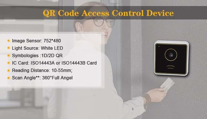 Bluetooth POE QR Code Reader Access Control With RFID IC NFC Card