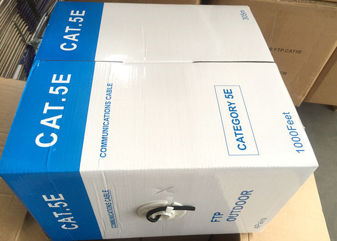 UV Resistant Outdoor FTP Bulk CAT5E Cable PE Jakcket For PC Telecommunication