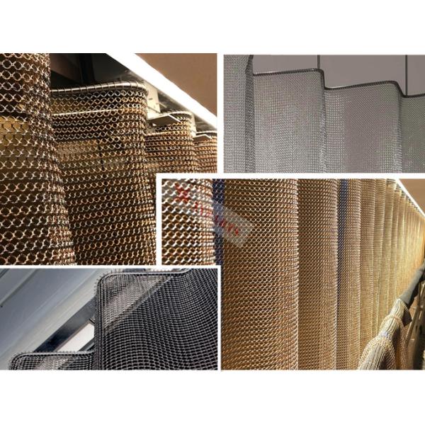 7mm Welded Ring Metal Mesh Curtains Room Divider Stainless Steel 1