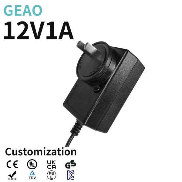Buy 12V 1A Interchangeable Power Adapter ABS+PC Swappable Multi Function Adapter at wholesale prices