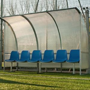 China 4 Seats Outdoor Soccer Team Shelter , Substitute Soccer Benches With Cover on sale