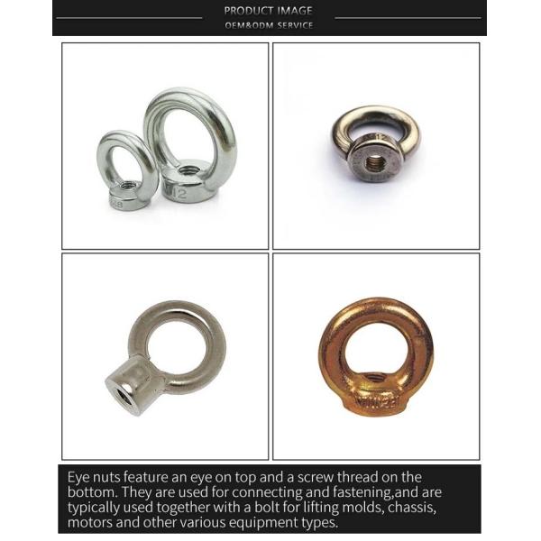 SS304 SS316 Marine Bow Lug Eye Nuts Hex Weld M6 Ring Nut