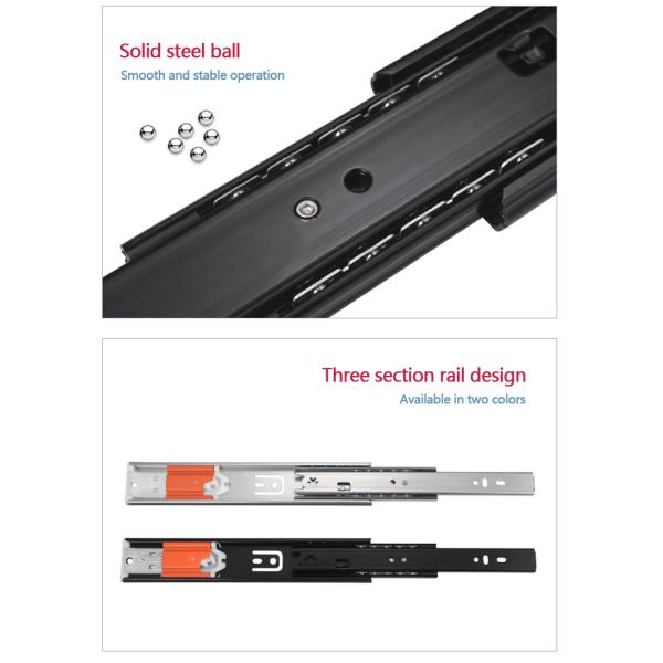 Mounted Ball Drawer Slide Rail 400mm 16'' 45kg 100lb