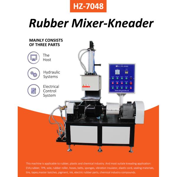 Rubber Products Banbury Mixer Internal Mixing Machine With CE 1-75L Volume 0.3-0.4 MPA Water Cooling