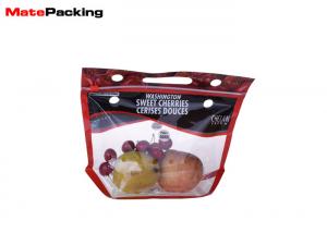 Quality Custom Size Fruit / Fresh Vegetable Plastic Packaging Bags Pouch With Hanger Hole for sale