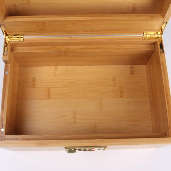 Premium Durable Portable Two-layer Bamboo Wooden Storage Box With Lock For Packaging Gift Boxes