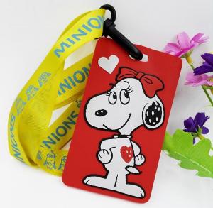 Quality Customized Students Cartoon 3d Snoopy Meal Card Holder / ID Tag / Travel Tag for sale