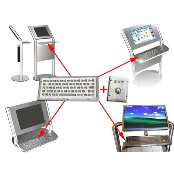 IP65 Vandal - Proof Industrial Metal Keyboard For Internet Kiosk , SS Keyboard
