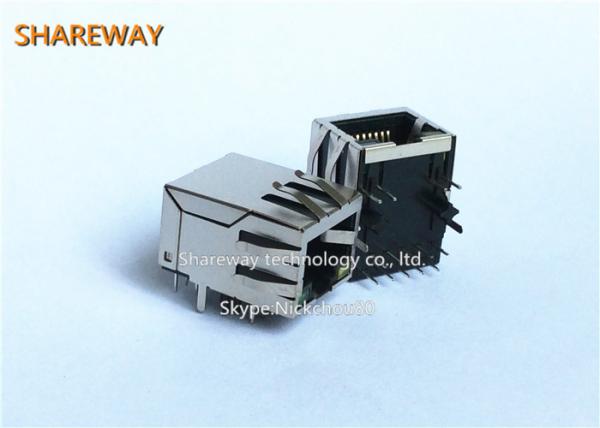 Buy Magnetic 8P8C PCB Rj45 Modular Jack / Rj45 Ethernet Jack With Transformer at wholesale prices