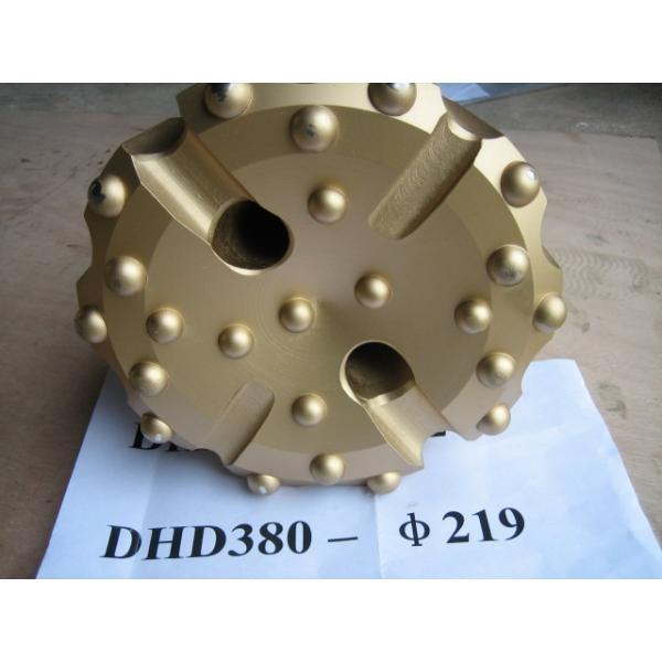 Gold concave spherical 8 inch DTH drilling tools of DHD380 drill bit 219 mm