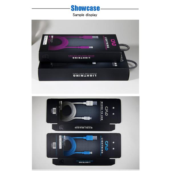 Luxury Transparent Window Box Custom Logo USB Cable Packaging Box With Handle