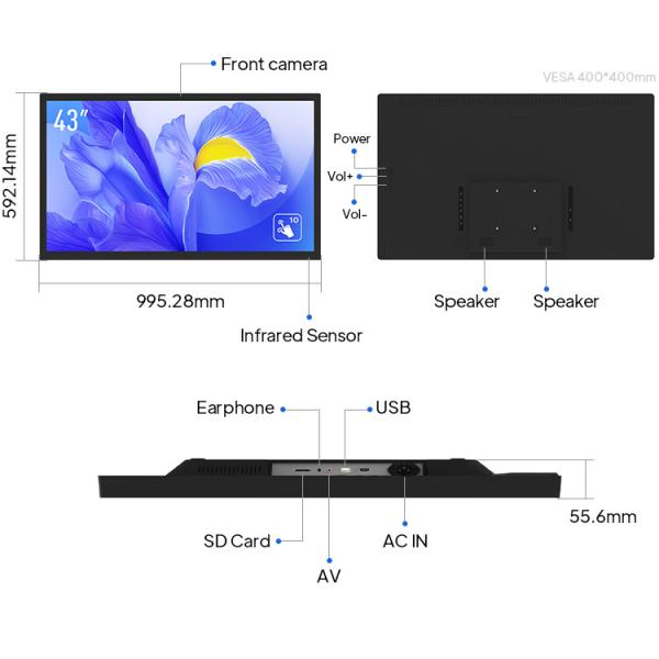 44 Inch Full HD IPS Interactive Digital Display Screens For Office Meeting