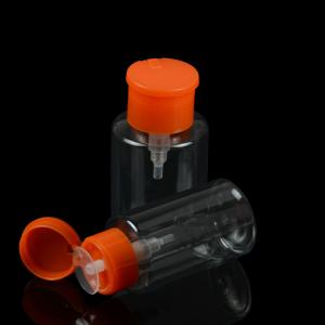 Quality 3.3oz 100ml PET Cosmetic Bottle Nail Polish Remover Bottle With Polish Remover Pump for sale