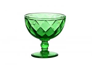 Quality Break Resistant 270ml Crystal Ice Cream Cups Solid Green For Bar for sale