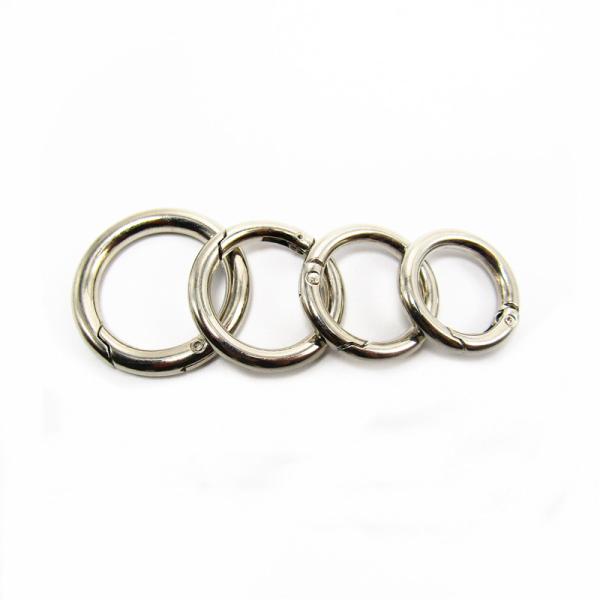 Metal ring zinc alloy spring buckle can be opened bag ring buckle