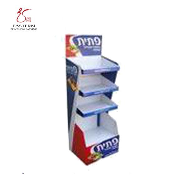 CMYK Printing Foldable Corrugated Display Stand For Supermarket Retail