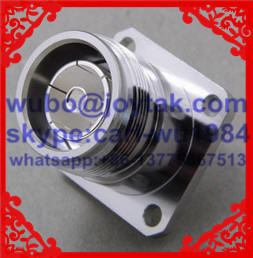 4.3-10 female connector solder type with flange square VSWR 1.15 silver plated pin and tri-alloy connector body