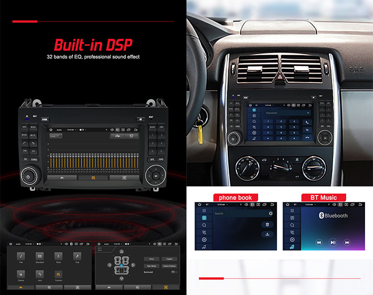 Physical Buttons Double Din Car Stereo , Android 12 Car Radio For Benz B200