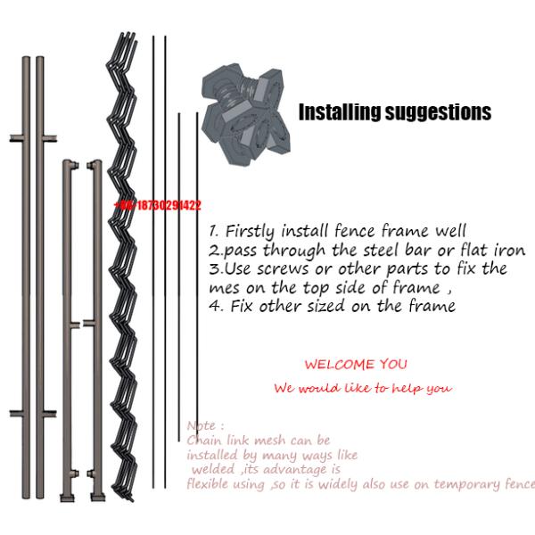 hot dipped galvanized 2.2mm x 25mm opening chain link fence roll mesh