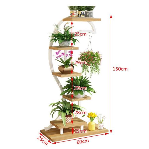 Indoor Plant Stand Display Shelf Iron 4 Tier 3 Step Flower Pot Stand Multi-Layer