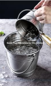 Quality 1.5L New design stainless steel beer bucket cooler metal water pail champagne ice wine buckets for sale