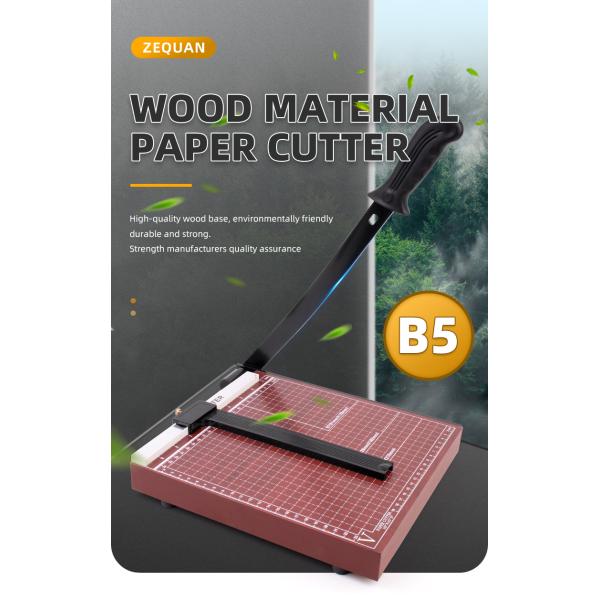 Mini Paper Cutter with Wooden Base Manual Paper Trimmer from ZEQUAN