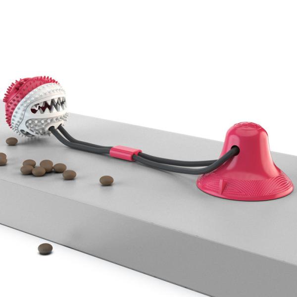 Durable TPR Pet Chew Toy with Suction Cup - Interactive Dog Treat Dispensing Ball