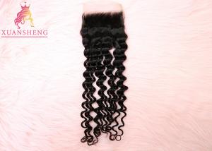 Quality Italy 4x4 Lace Closure Full Cuticle Aligned Deep Wave 100% Virgin Human Hair for sale