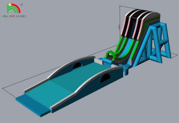 Buy Custom Multiple Styles Inflatable Water Slide  With Continuous Blower System at wholesale prices