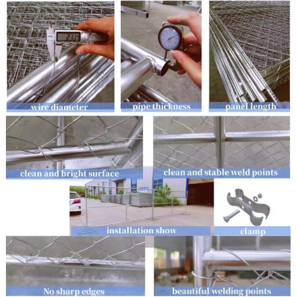 America Galvanised Temporary Fencing 6x8ft Temporary Chain Link Fence Panels
