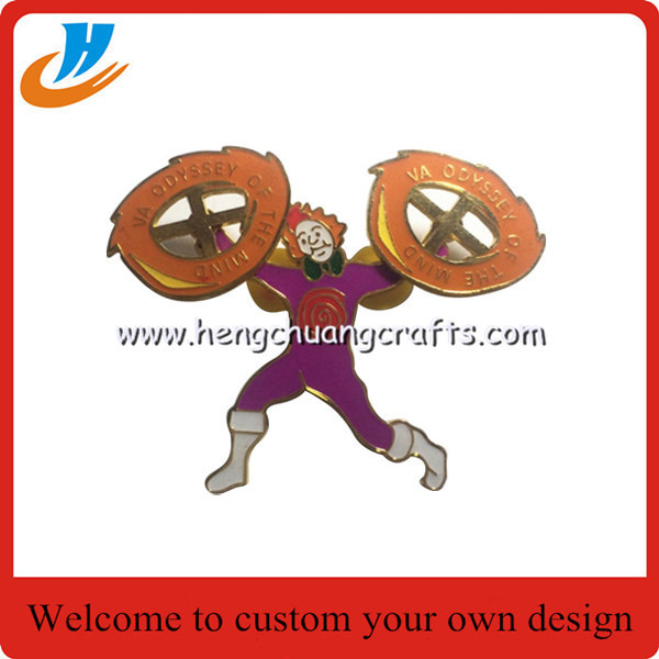 Apple shape metal badge,Apple lapel pin with button high quality wholesale
