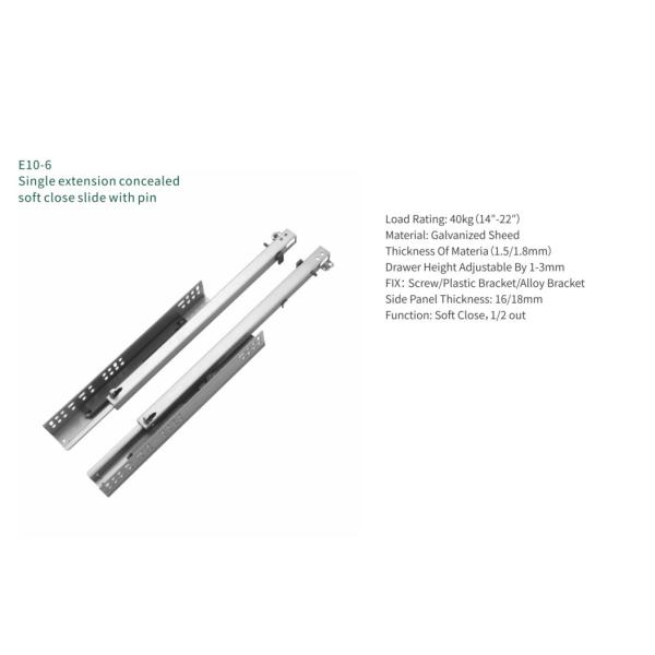 Telescopic Single Extension Concealed Soft Closing Slide with Pin manufacture