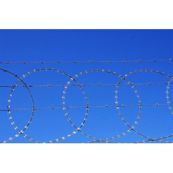 Standard Barb Wire Strip Flat Wrap Razor Wire / Razor Sharp Wire Barrier Fencing