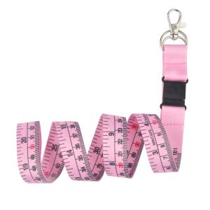 Quality Pink Soft Cloth Tape Measure Lanyard Easy To Carry Work ID Card Light Weight Precise Measurement Tool for sale
