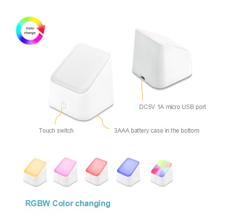 ABS 5lm Small Plug In Night Lights RGB USB Powered Color Changing