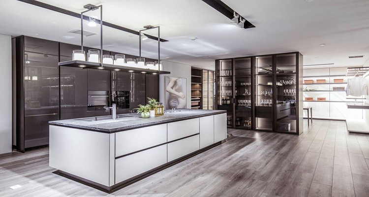 Custom Design Easy Clean Modular Kitchen Wall Cabinets with Artificial Marble Countertop