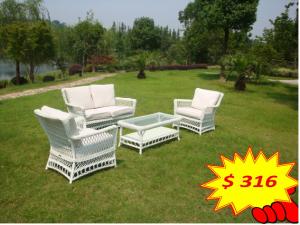 China All Weather Wicker Furniture 4pcs Outdoor Rattan Sofa , Outdoor Wicker Patio Furniture on sale