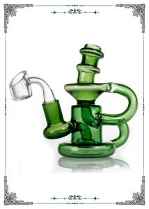 Quality Klein Recycler Dab Oil Rigs With Showerhead Perc Glass Water Pipes Bong Smoking for sale