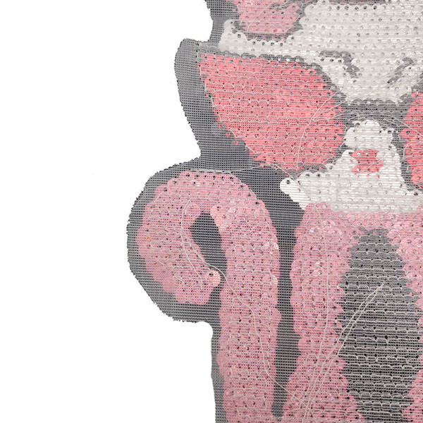 Sunglasses Cat Reverse Sequin Patch / Sequin Iron On Patches For Bags / Shoes