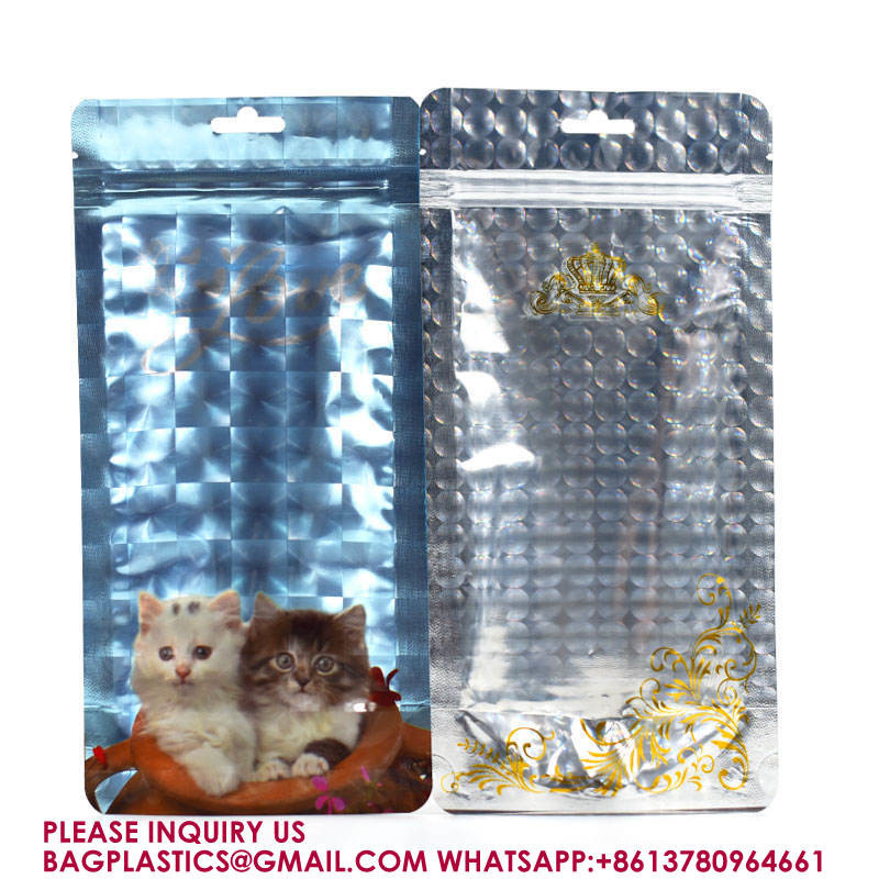 Resealable Stand Up Pouches For Long Term Storage Holographic Design Sealable Packaging